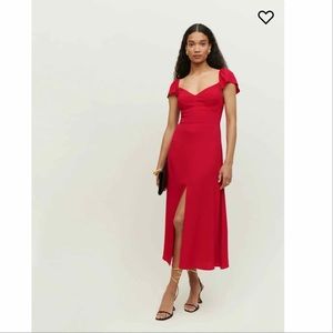 Reformation Baxley Red Midi Dress